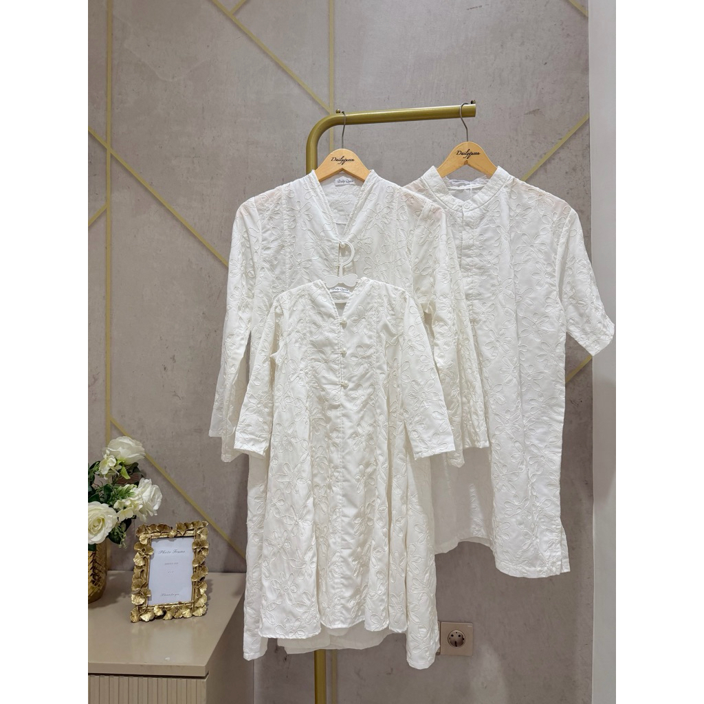 Jual One Set Katun Bordir Raya Series couple ibu bapa anak ootd korean ...