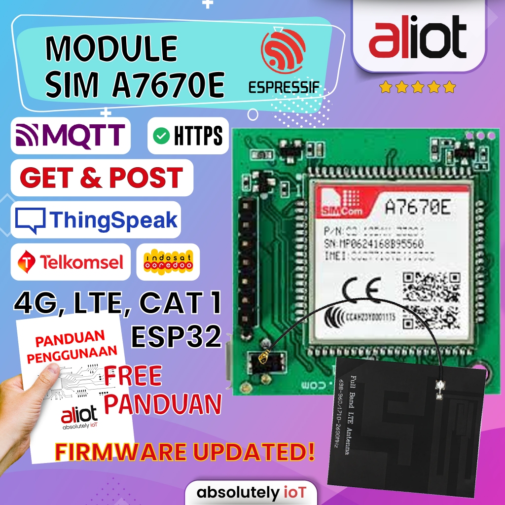 Jual SIM A7670E MODUL LTE CAT1 SIM7670E modul 4g Lte bukan sim7000 ...