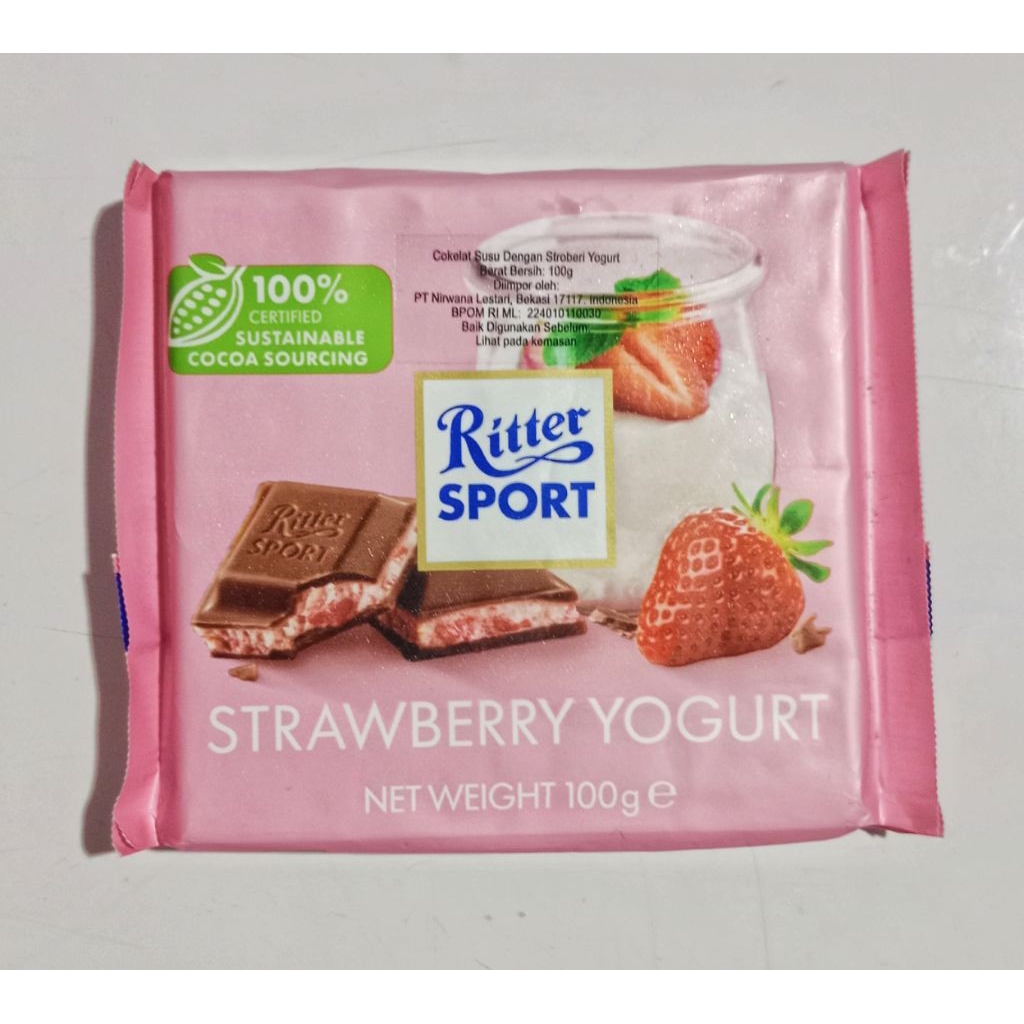Jual Coklat Ritter Sport varian Strawberry Yogurt 100 Gram | Shopee ...
