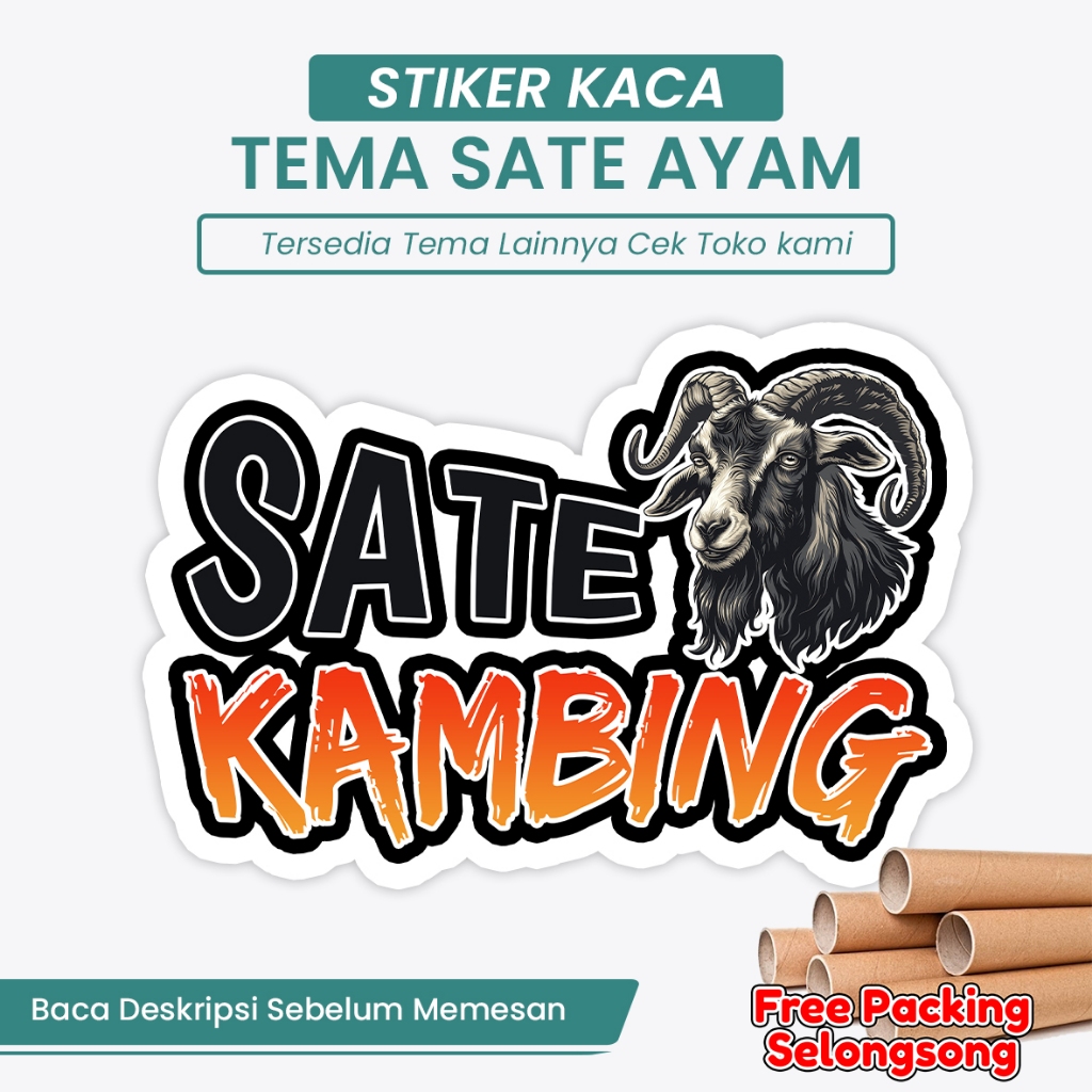 Jual King Postka - Stiker Kaca Gerobak Sate Kambing | SK10 | Shopee ...