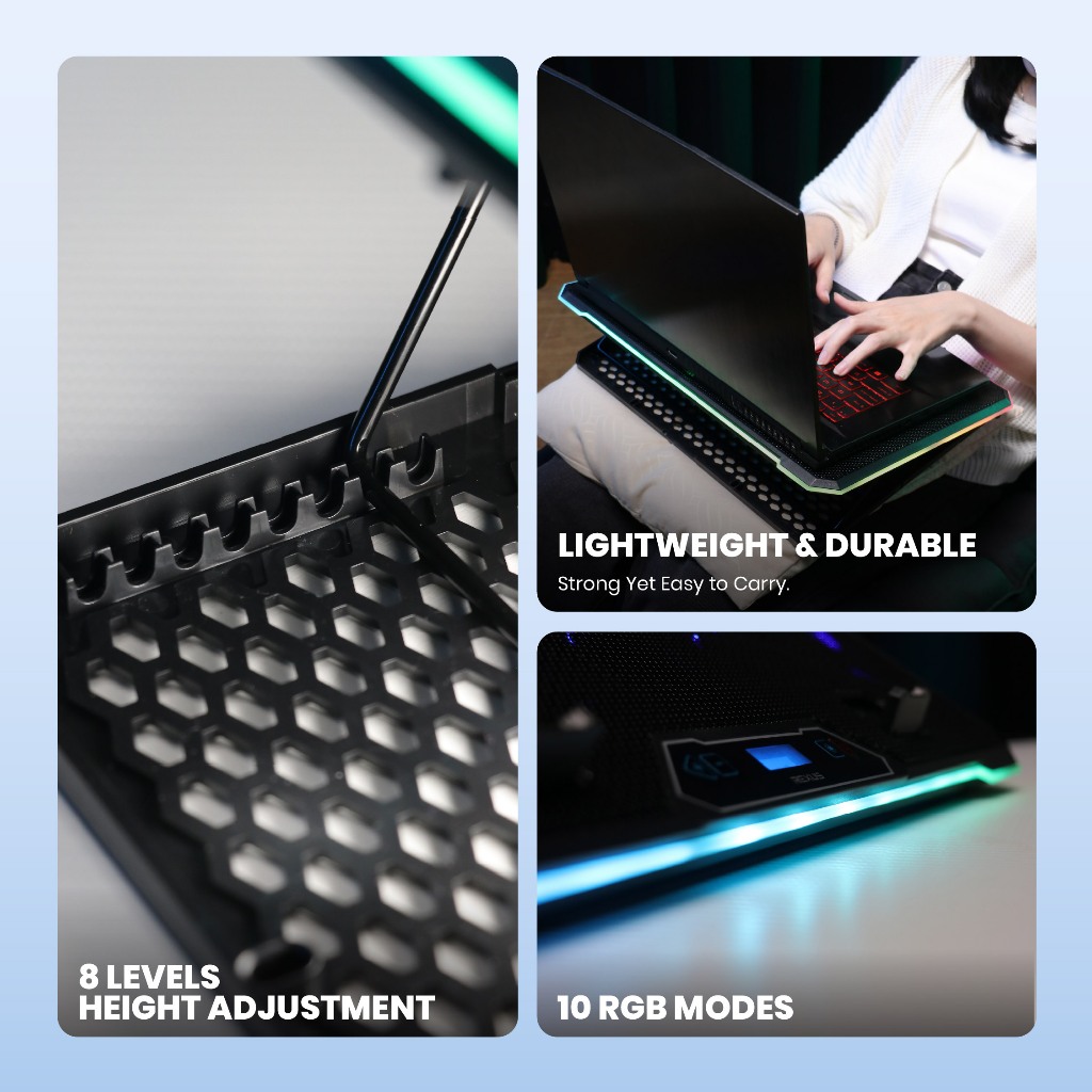 Rexus B165 Cooling Pad Breeze Laptop High Speed Fan RGB (2)