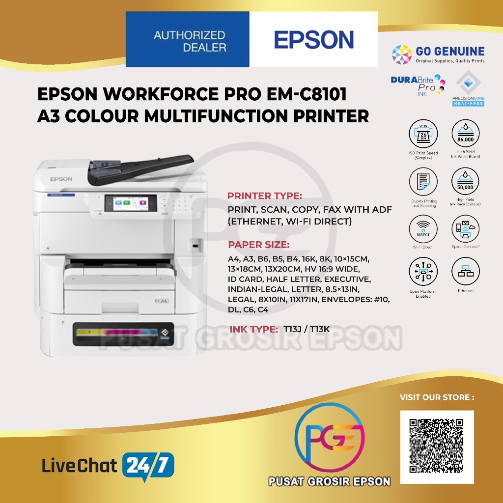 Jual Epson WorkForce Pro EM-C8101 EMC8101 EM C8101 A3 Colour ...