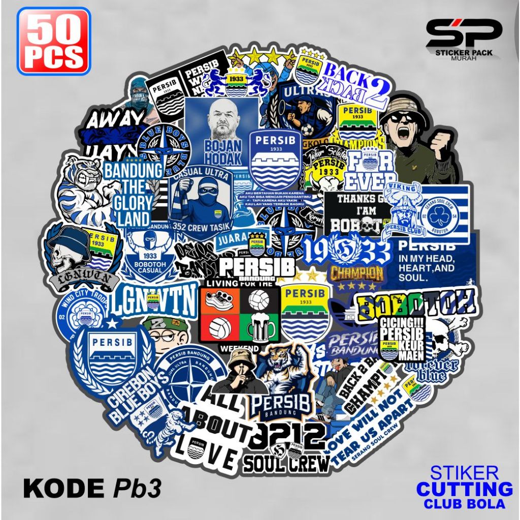 Jual Sticker 50 Pcs Club Ball Persija Persib Persebaya Waterprof ...
