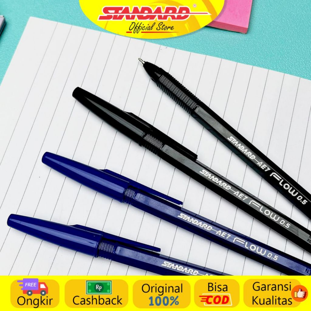 Standard -  Pulpen AE7 Flow 0.5 ( Alat Tulis / Pen / Ballpoint / Pena ) (8)
