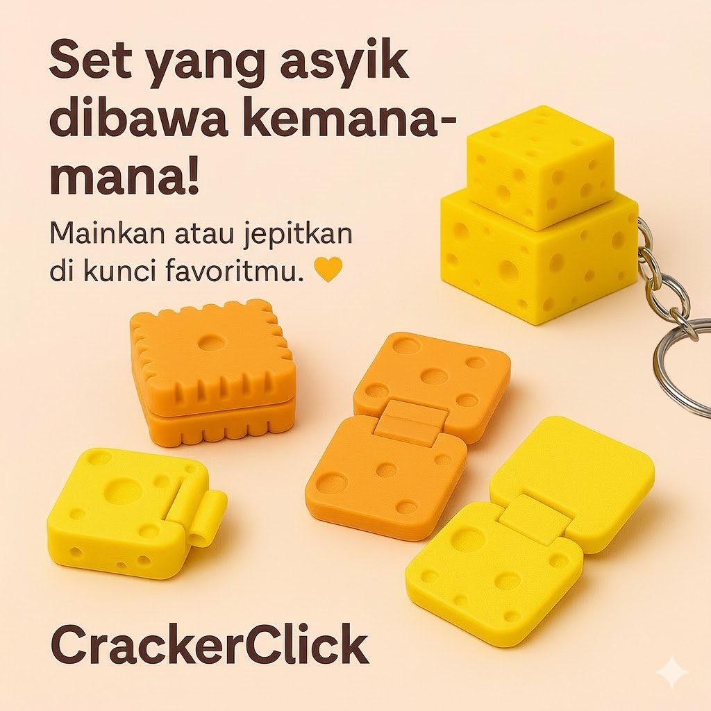 Jual Gantungan Kunci Cheese & Cracker Clicker dan Slide Flip Bisa ...