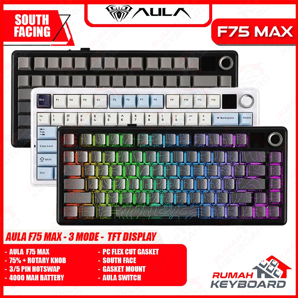 Jual Aula F75 MAX - 75% Compact - 3 Mode - TFT Display - Gasket Mount ...