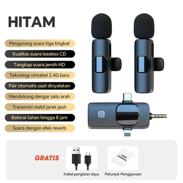 Q8 Wireless Microphone Magnetic 2 Mic Clip On Type C IOS HP Microphone Noise Reduction Plug