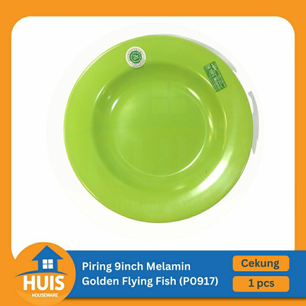 Jual Piring Makan Golden Flying Fish 1PCS Ceper Melamin P-0917 Tebal ...