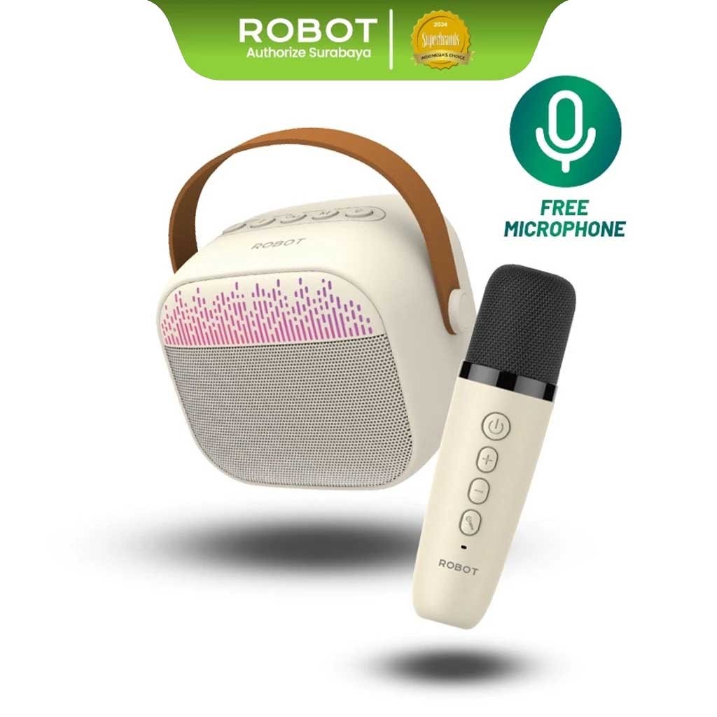ROBOT Bluetooth Speaker Karaoke RB50 Speaker Portable Mini RGB Bluetooth 5.3 - Garansi Resmi Robot 1 Tahun