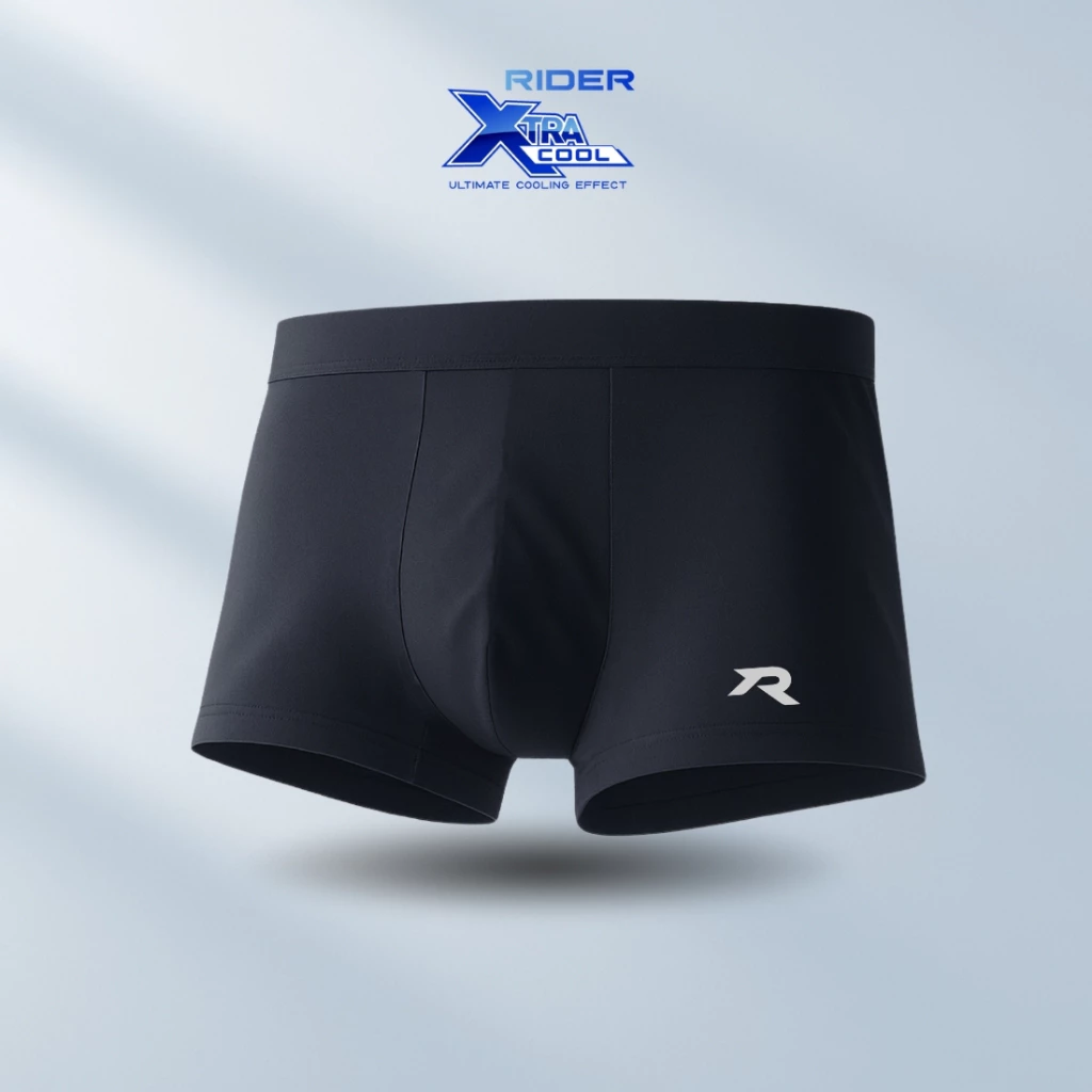 Detail bahan microfiber ultrasoft boxer pria Rider R821B hitam