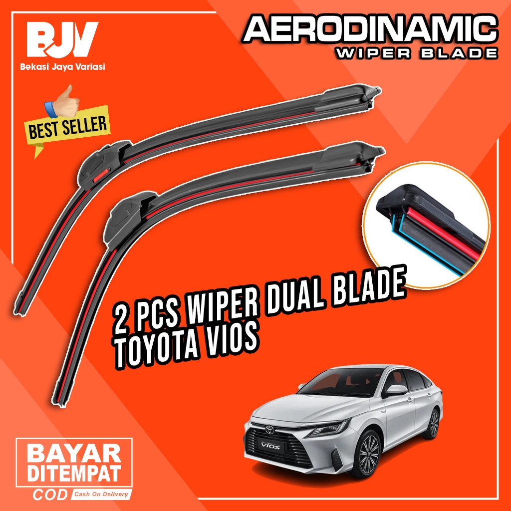 Jual AERODINAMIC Wiper Mobil Dual Blade Toyota Vios - Wiper Frameless ...