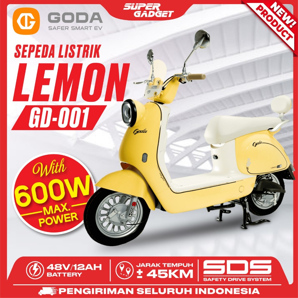 Jual GODA 001 LEMON Sepeda Listrik 48V 12Ah Garansi Resmi | Shopee ...