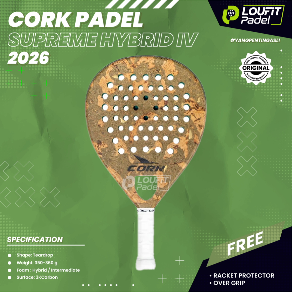 Jual CORK SUPREME HYBRID 4 (2026) Padel Racket Original Handmade in ...