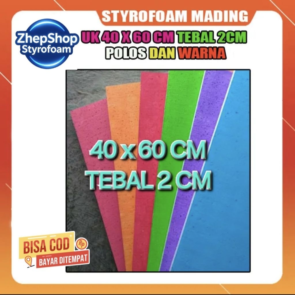 Jual Styrofoam /gabus mading warna uk 40 x 60 cm tebal 2 cm | Shopee ...