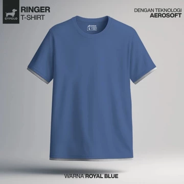CYFCLO Kaos Polos Ringer Tebal Full Katun Combed 24s Nyaman Dipakai Anti Gerah Reguler Plain