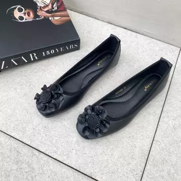 Simoncelli Sepatu Flat Flatshoes Wanita Sepatu Wanita Sepatu Korea Sepatu Hitam Red Sepatu