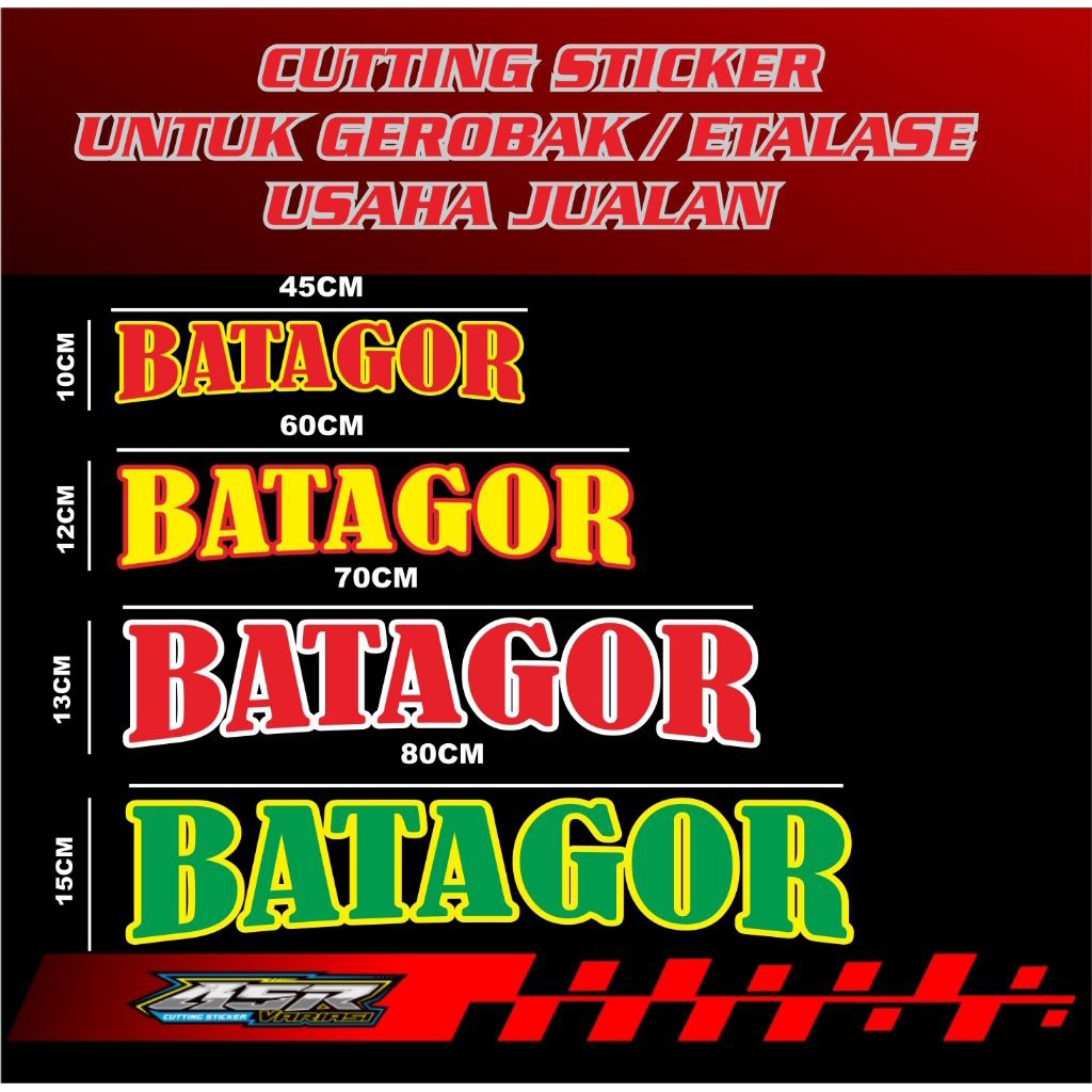 Jual sticker gerobak usaha jualan, Cutting Sticker Nama BATAGOR dua ...