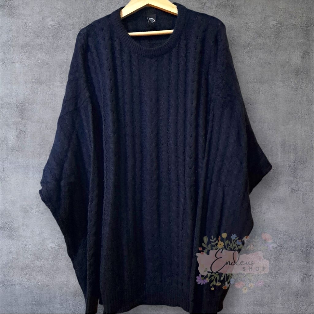 Jual SWEATER RAJUT CABLE WOOL OVERSIZE XXL WARNA NAVY | Shopee Indonesia