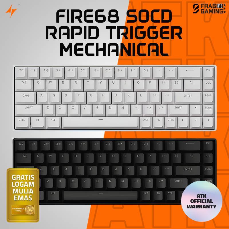 Jual ATK MADLIONS FIRE68 / FIRE-68 Hall Effect 65% Keyboard Rapid ...