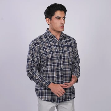 Casella Kemeja Pria Flanel Lengan Panjang Flanel Casual Shirt