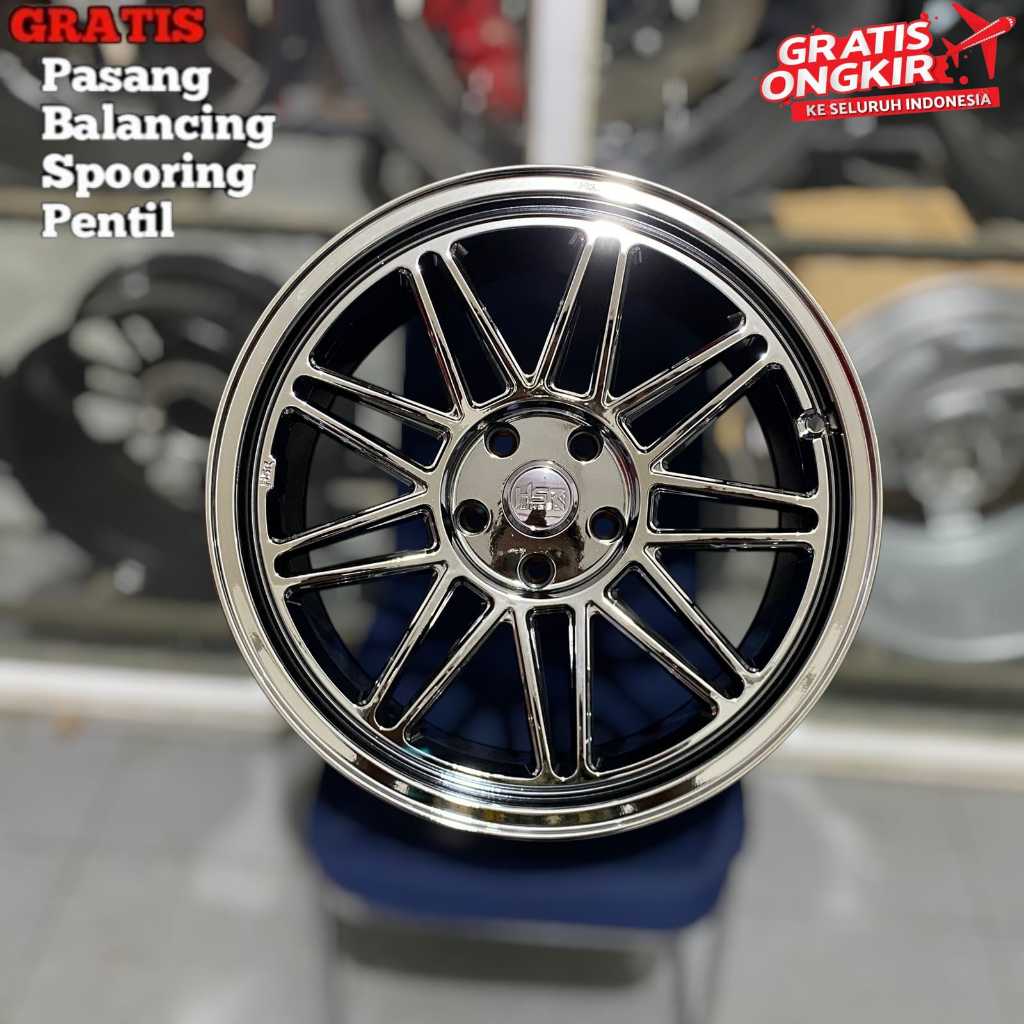 Jual Velg mobil r18 pcd 5x114 hsr toba black chrome buat terios xpander ...