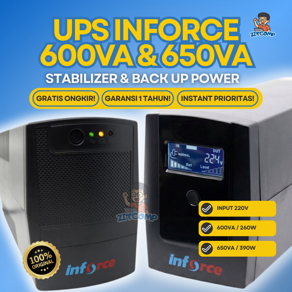 Jual UPS INFORCE 600VA 650VA DISPLAY/ NON DISPLAY – STABILIZER & BACK ...