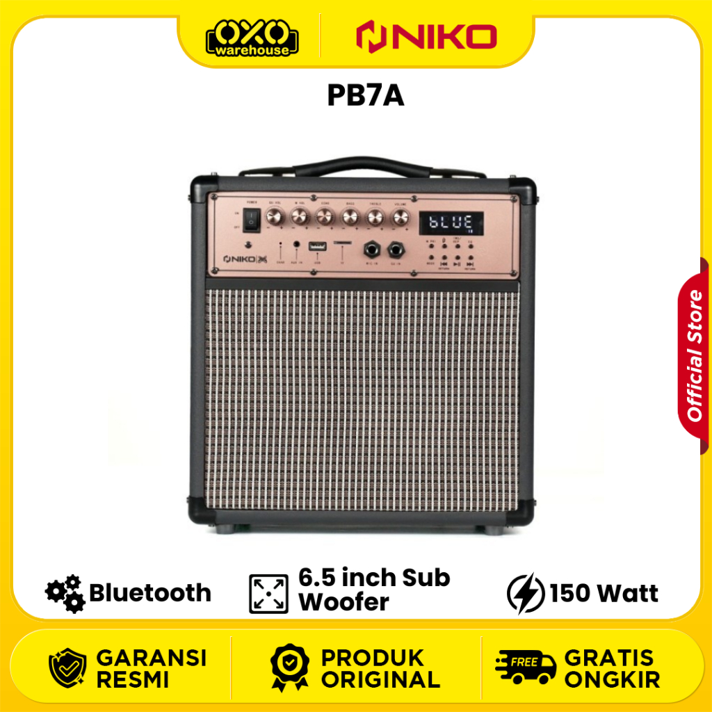 Jual Niko PB7A Speaker Box 6.5 inch Sub Woofer Remote Control Wireless ...