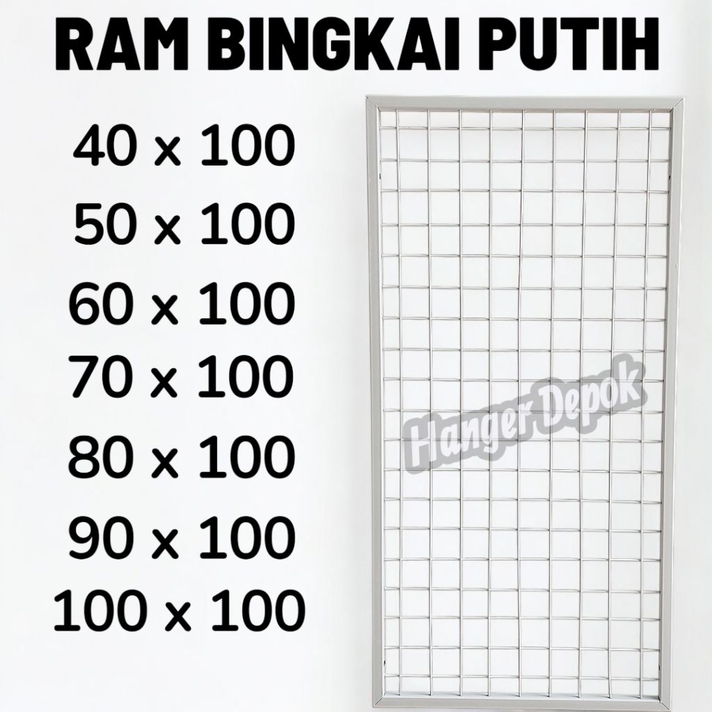 Jual Ram Jaring Bingkai Tebal Coating Putih Pajangan Ram Jaring Display ...