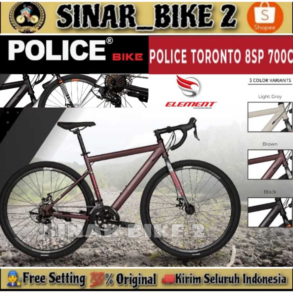 Jual Sepeda GRAVEL ELEMENT POLICE TORONTO 8 SP 700C | Shopee Indonesia