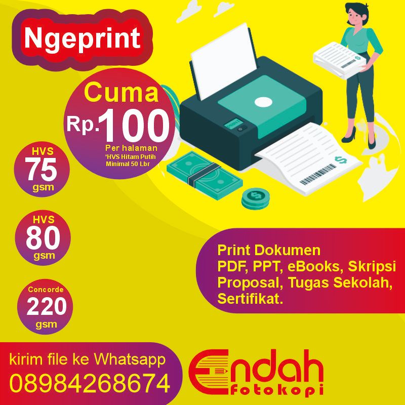 Print / Cetak Buku Cepat Murah A5 A4 B5  80/75gsm Warna dan Hitam Putih