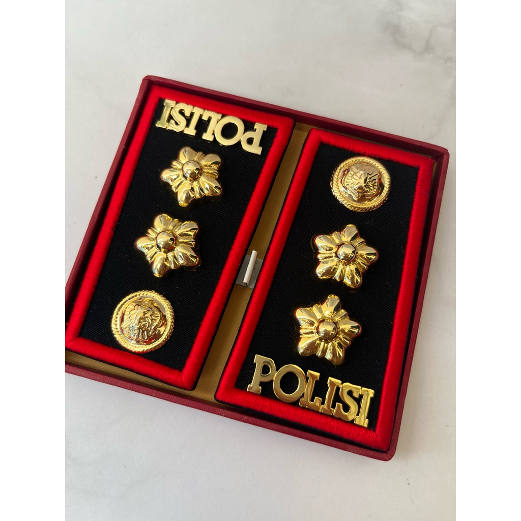 Jual pangkat pdh akbp premium bahan kain list merah | jual pangkat akbp ...