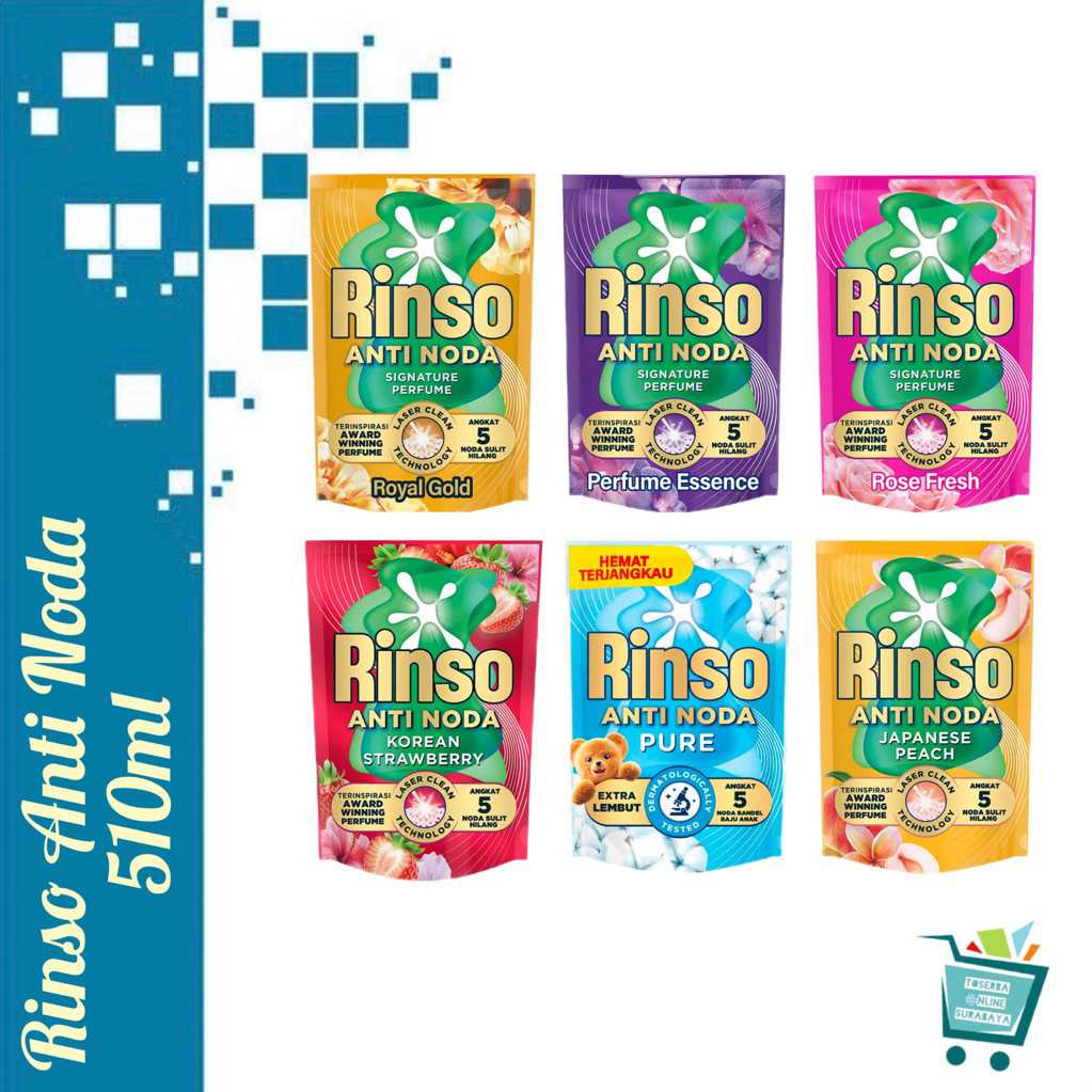 Jual Rinso Anti Noda Detergen Cair 510ml Royal Gold / Rose Fresh ...