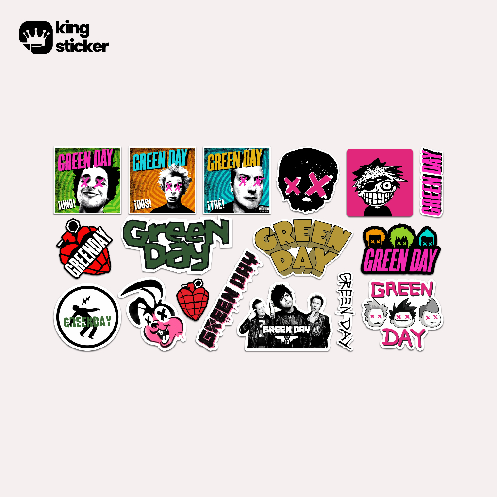 Jual STICKER PACK BAND GREEN DAY [17pcs] LAMINASI GLOSY DIECUTT ...