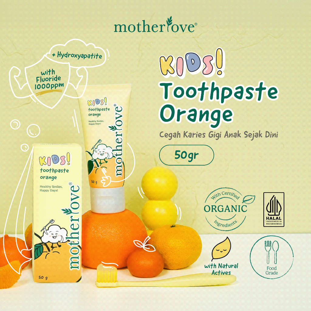Jual Motherlove Kids Toothpaste Orange 50g with Fluoride 1000ppm ...
