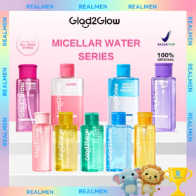 Glad2Glow Micellar Water 130mL Mugwort Salicylic Acid Acne Yuja Vitamin C Cherry Blossom