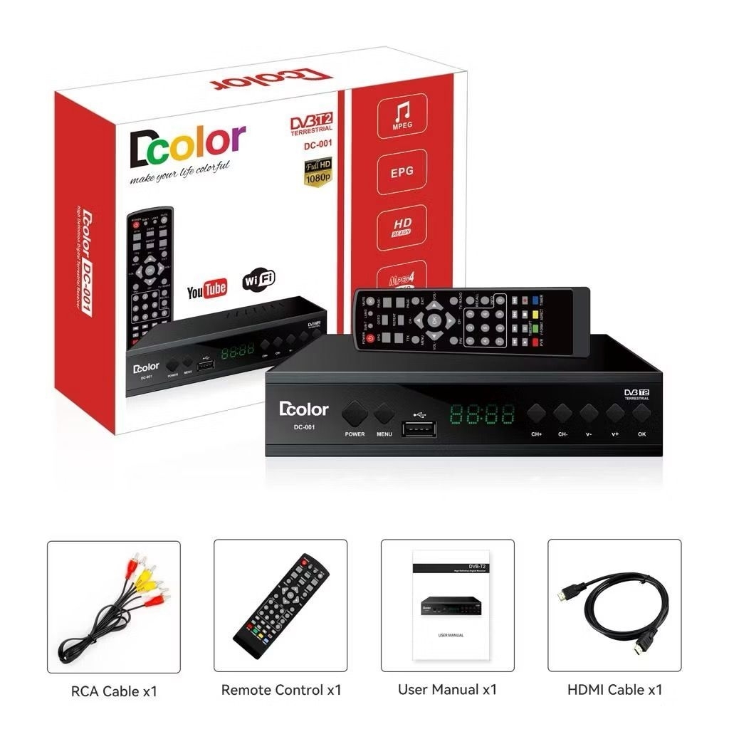 Jual STB DCOLOR CHIPSET ALI MP3821P SET TOP BOX DCOLOR DC-001 DVBT2 ...