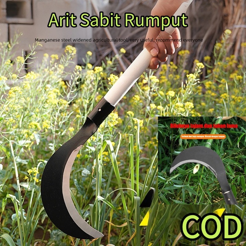 SABIT - Untuk Kebun & Pertanian/ Alat Potong Rumput Portabel yang Efisien Gagang Kayu Jati KUALITAS PREMIUM