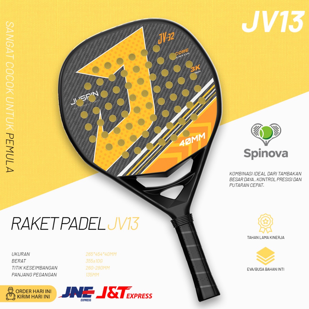 Jual Raket Padel JV13 — Khusus untuk Pemula Defensif, Kontrol Tinggi ...