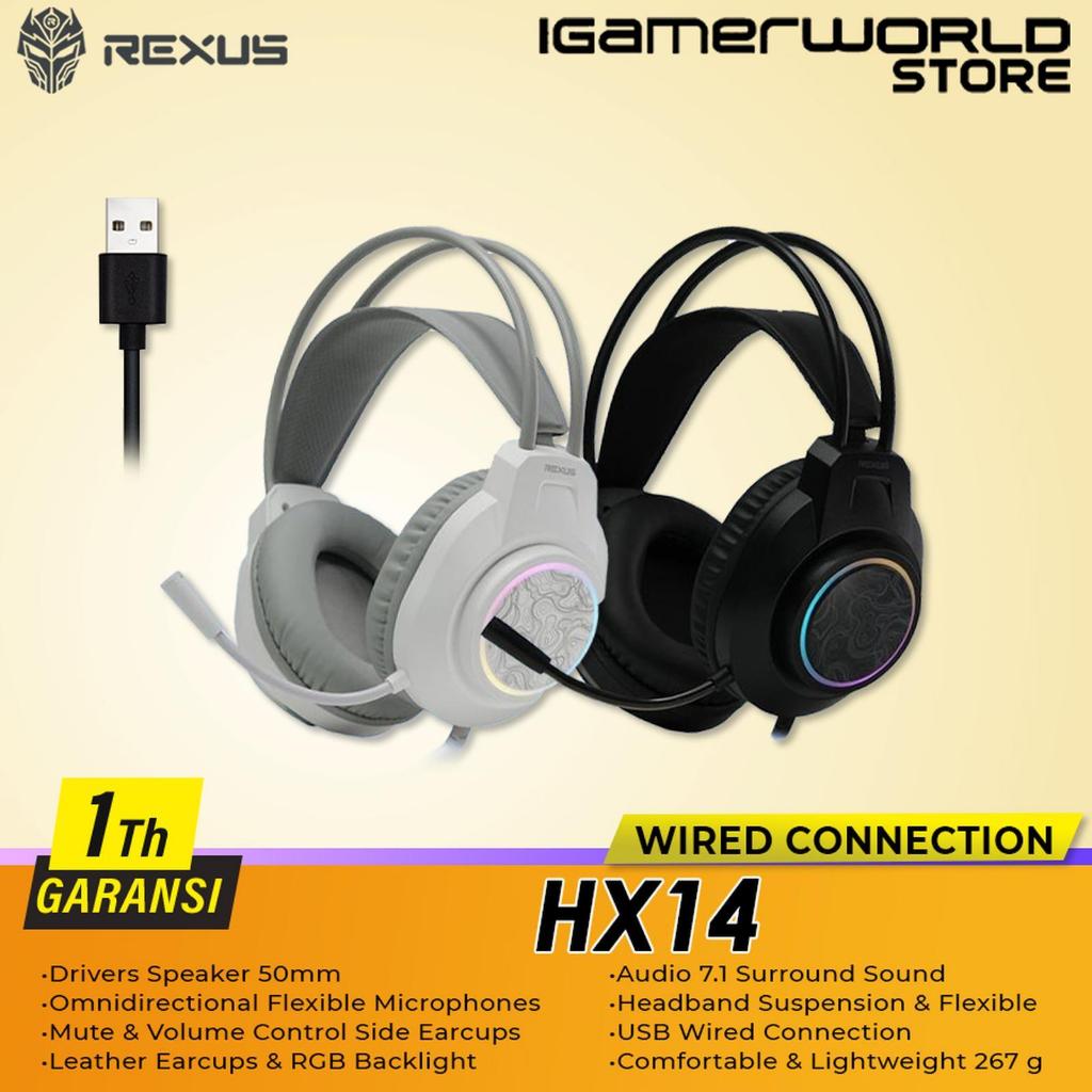 Jual Headset Rexus Thundervox HX14 USB 7.1 Surround Sound RGB Gaming ...