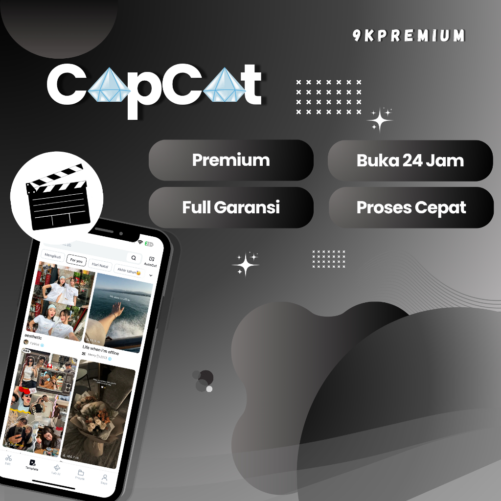 Jual CAPCUT PREMIUM FULL TEMPLATE LIBRARY 4IN1 — Konten Gas • Bisnis ...
