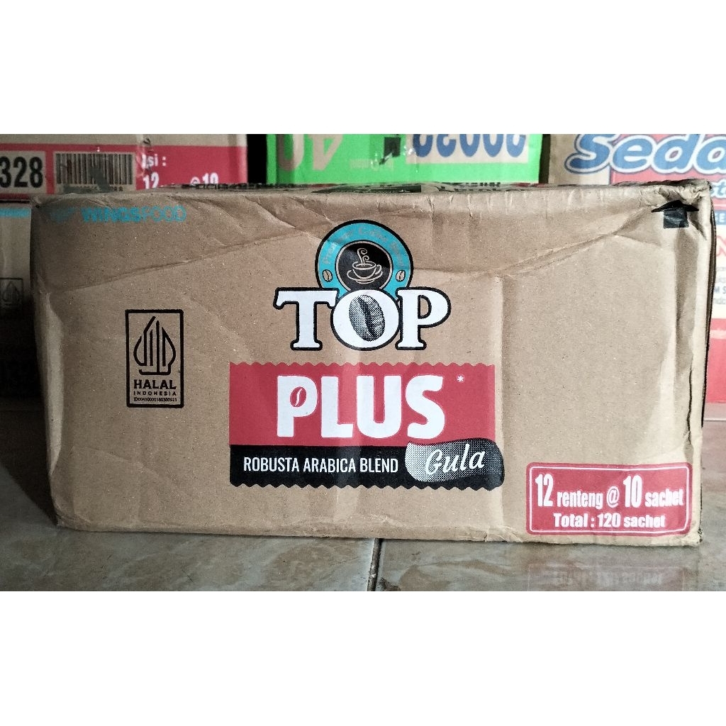 Jual TOP PLUS kopi robusta blend gula 1 dus isi 12 renceng-kopi enak ...