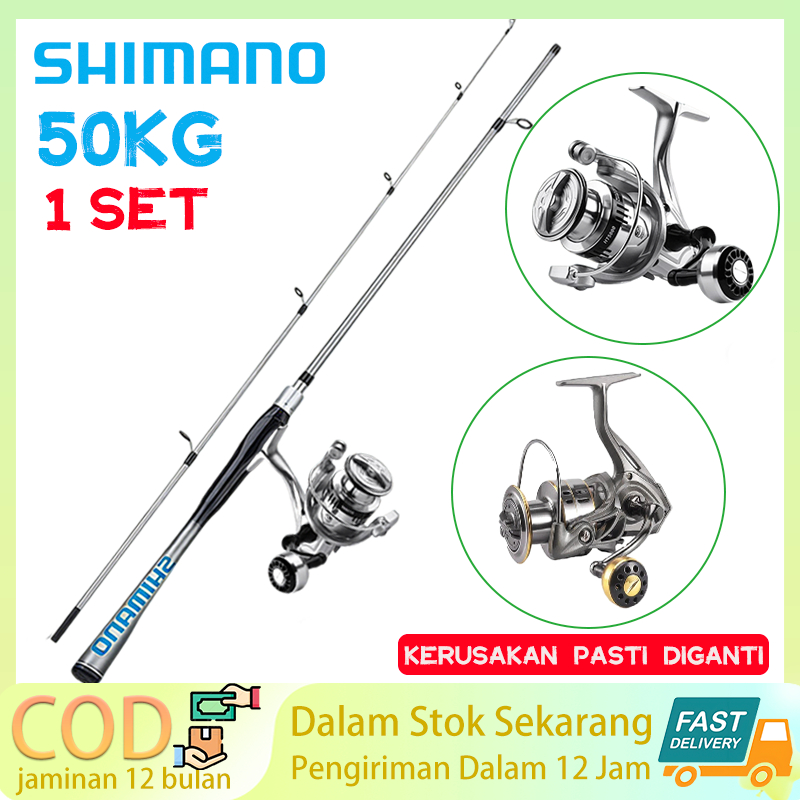 SHIMANO SPINNING COMBO PREMIUM: Paket Lengkap Joran & Reel HT/LC (Rasio 5.2:1) - Ready Pakai untuk Memancing Profesional