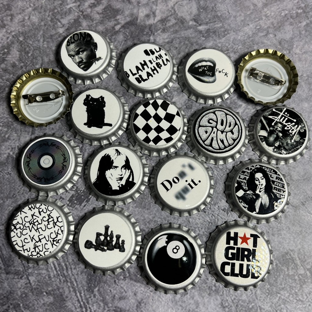 Jual Pin Bottle Cap Retro Y2K - Pin Button Pin Peniti Aesthetic Skena ...