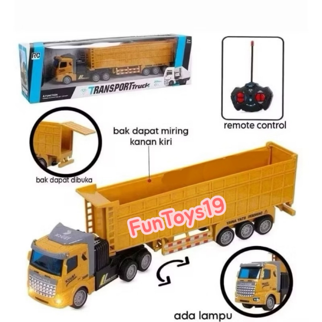 Jual Truck Kuning Remote Control / Transport Truck RC / Mainan Mobil ...