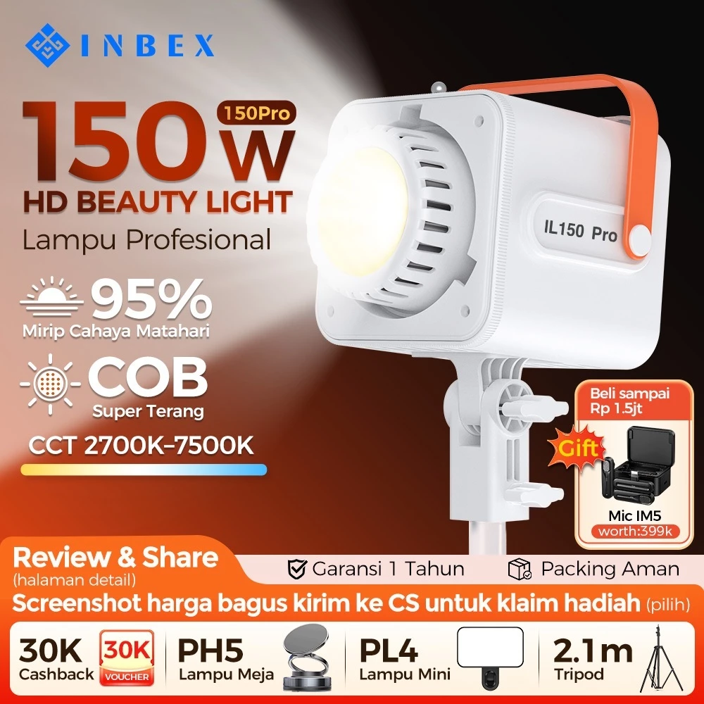 Lampu Studio Softbox INBEX IL150Pro COB