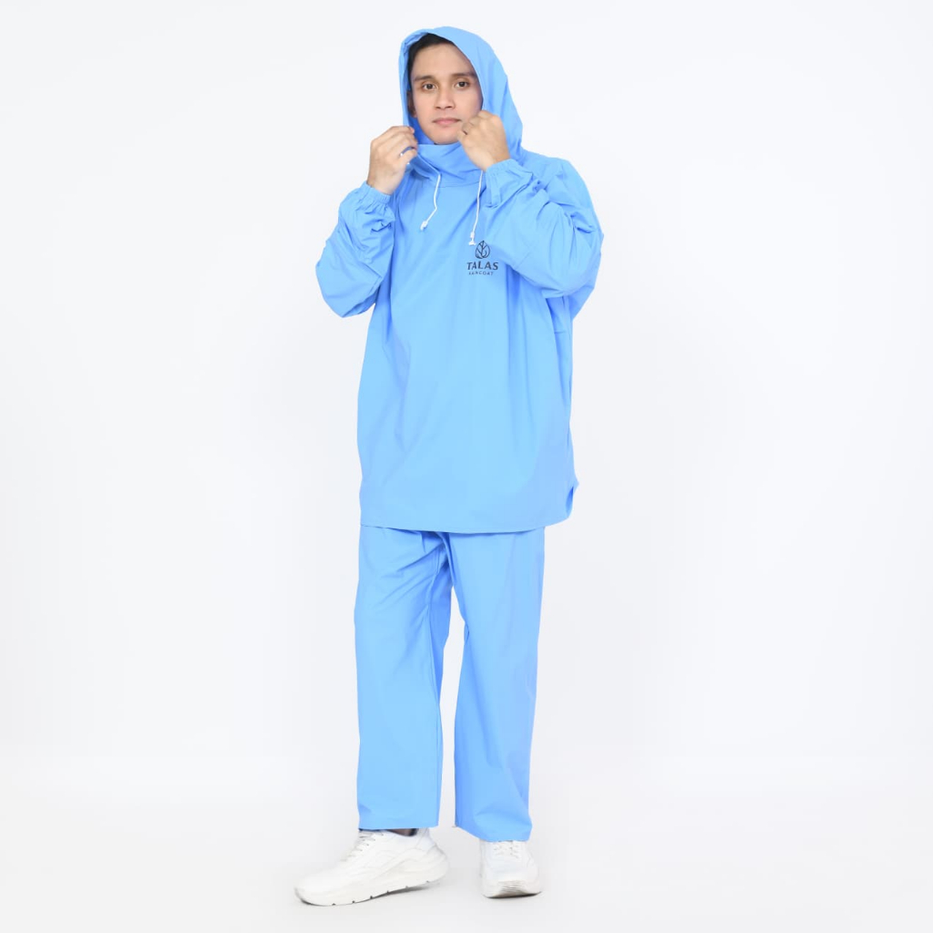 Jas Hujan Hoodie PVC Premium Tebal Elastis foto 3