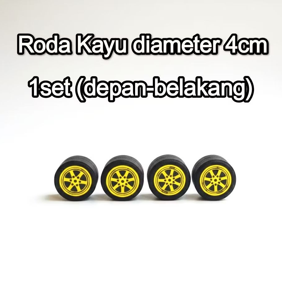 Jual Roda miniatur truk oleng kayu[ 1 SET depan belakang ] Ukuran roda ...