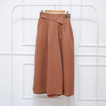 Byyounda Celana Kulot Lebar Wanita Premium Model Palazo Kancing 1 Bahan Semiwool Untuk Daily