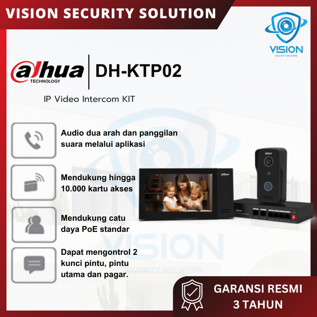Jual Dahua Video Intercom DHI-KTP02 IP Villa Door Station & Indoor ...