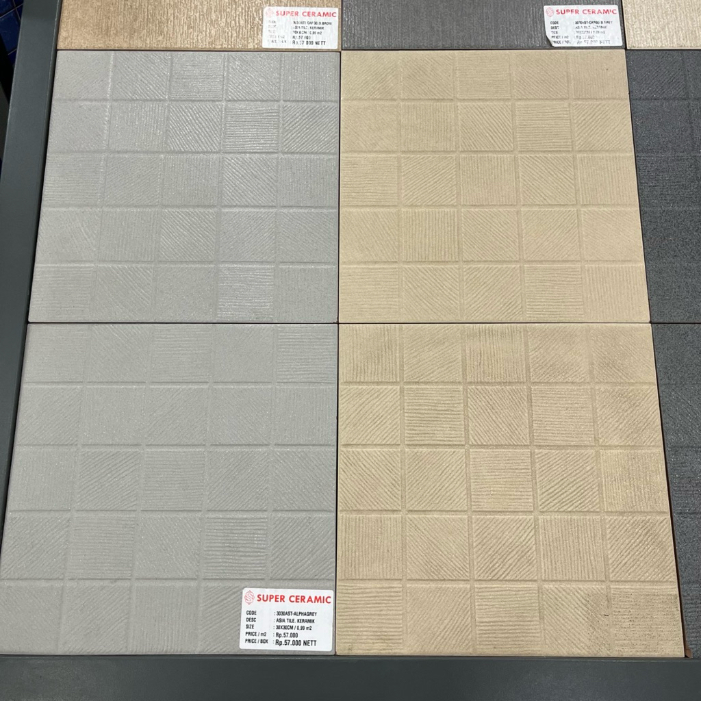 Jual ASIA TILE 30x30 Keramik Kasar Kamar Mandi - Alpha White / Alpha ...